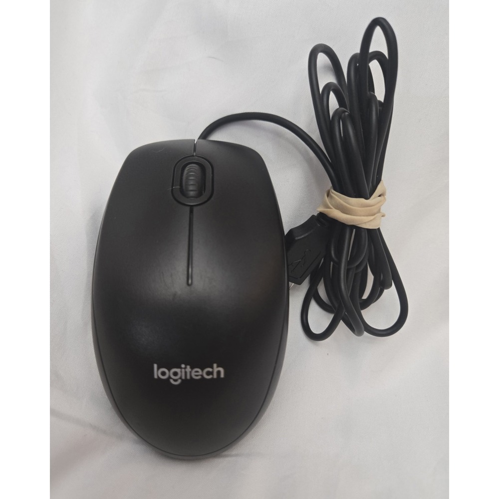 Logitech B100‎ Wired USB Mouse Ambidextrous Black 810-005640 - Tested Works